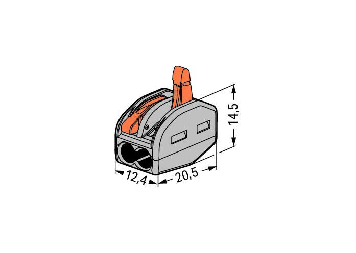 Wago 222-412 4mm² 2-Way Compact Splicing Connector - Gray (50 Full Box) - westbasedirect.com