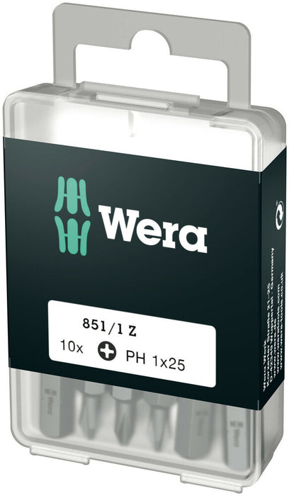 Wera 05072400001 851/1 Z DIY bits, PH 1 x 25 mm, 10 pieces - westbasedirect.com