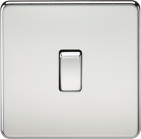 Knightsbridge SF2000PCx10 Screwless 10AX 1G 2-Way Switch - Polished Chrome (10 Pack)
