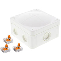 Wiska 10109675 COMBI 407 Junction Box + 3x 3-pole WAGO 221-413 Connectors - White