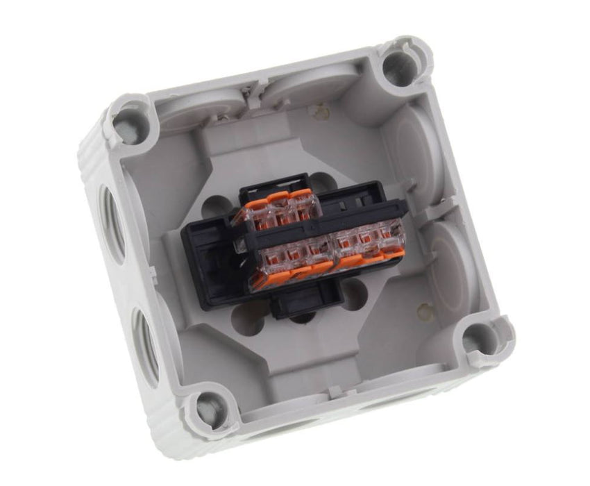 Wiska 10110403 COMBI 308 Junction Box + 3x 3-pole WAGO 221-413 Connectors - Light Grey - westbasedirect.com