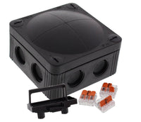 Wiska 10110404 COMBI 308 Junction Box + 3x 3-pole WAGO 221-413 Connectors - Black