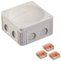 Wiska 10110871 COMBI 607 Junction Box + 3x 3-pole WAGO 221-613 Connectors - Light Grey