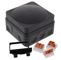 Wiska 10111273 COMBI 108 Junction Box + 3x 3-pole WAGO 221-413 Connectors - Black