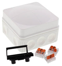 Wiska 10111274 COMBI 108 Junction Box + 3x 3-pole WAGO 221-413 Connectors - White
