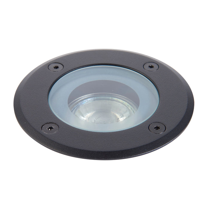 Saxby 103851 Pillar round Black IP65 7W Clear glass & matt black paint 7W LED GU10 (Required) - westbasedirect.com