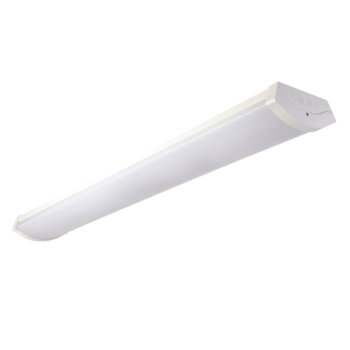 Saxby 104025 DualLED 5FT emergecy EM 58W Matt white paint & opal pc 58W LED module (SMD 2835) CCT - westbasedirect.com