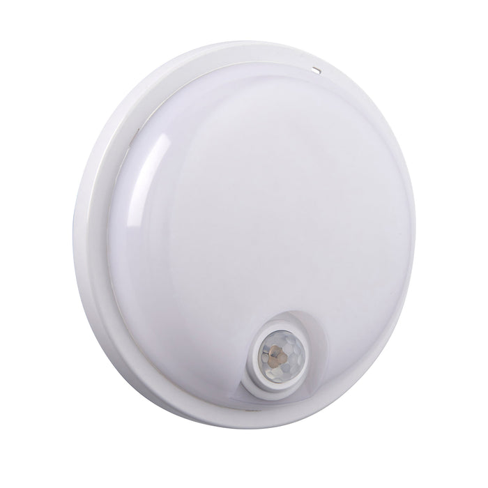Saxby 108746 Rond Plus CCT pIR IP65 15W Opal & gloss white pc 15W LED module (SMD 2835 CCT) CCT - westbasedirect.com
