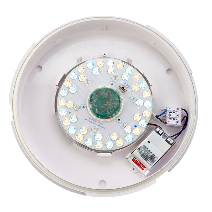 Saxby 110966 Core CCT microwave IP65 15W Gloss white & opal pc 15W LED module (SMD 2835  CCT) CCT - westbasedirect.com