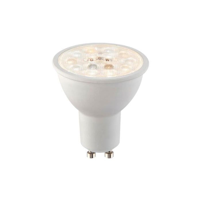 Saxby 110974 GU10 CCT 2700K/4000K/6500K LED SMD non-dimmable 60 degrees 7W Matt white plastic & clear prismatic pc - westbasedirect.com