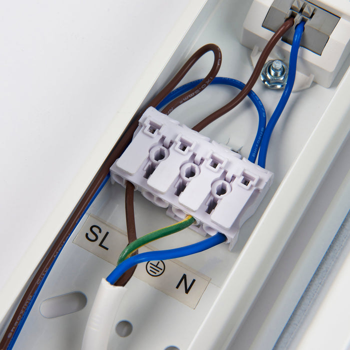 Saxby 113954 RularPRO High Lumen EM 5FT 57W Opal pc & gloss white paint 57W LED module (SMD 2835  CCT) CCT - westbasedirect.com