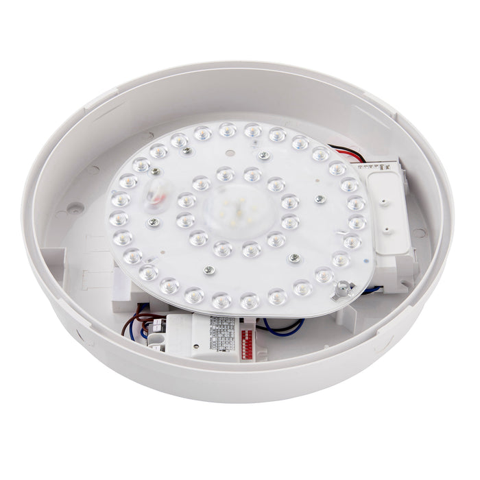 Saxby 113963 Saxby HeroULTRA microwave Emergency IP65 15W Matt white textured & opal pc 15W LED module (SMD 2835  CCT) CCT - westbasedirect.com