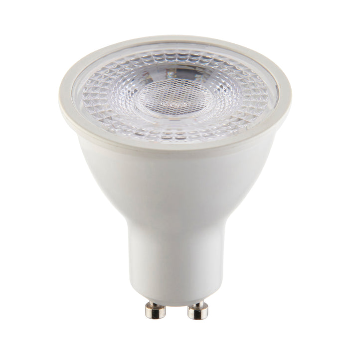 Saxby 114564 GU10 LED 4.8W 2700K/350LM 4.8W Matt white plastic & clear prismatic pc 4.8W LED GU10 Warm White - westbasedirect.com