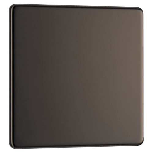 BG FBN94 Flatplate Screwless Single Blanking Plate - Black Nickel - westbasedirect.com