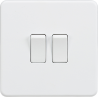 Knightsbridge SF3000MWx10 Screwless 10AX 2G 2-Way Switch - Matt White (10 Pack)