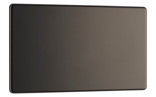 BG FBN95 Flatplate Screwless Double Blanking Plate - Black Nickel - westbasedirect.com