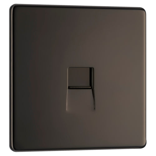 BG FBNBTM1 Flatplate Screwless Master Telephone Socket - Black Nickel - westbasedirect.com