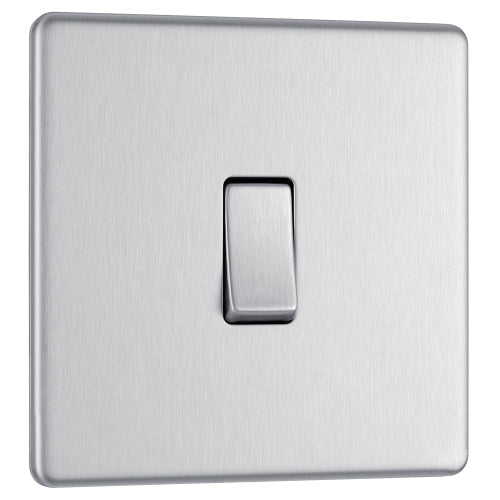 BG FBS13 Flatplate Screwless Intermediate Light Switch 10A - Brushed Steel - westbasedirect.com