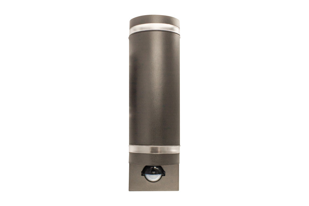 Integral ILDED062 Outdoor Stainless Steel Up And Down GU10 IP54 Wall Light with PIR Anthracite Grey - westbasedirect.com