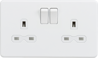 Knightsbridge SFR9000MWx5 Screwless 13A 2G DP Switched Socket - Matt White (5 Pack)