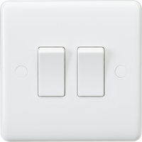 Knightsbridge CU3000x10 White Curved Edge 10AX 2G 2-Way Switch (10 Pack)