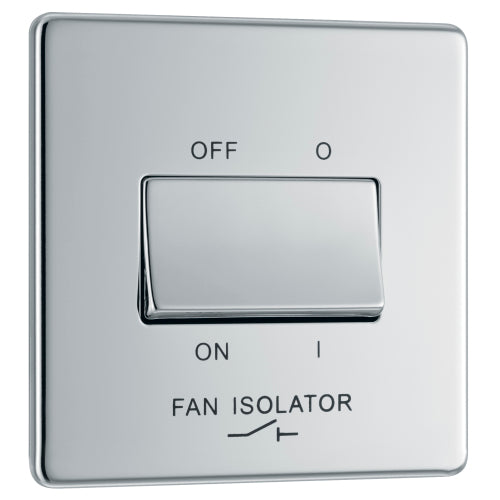 BG FPC15 Flatplate Screwless Fan Isolator Switch TP 10A - Polished Chrome - westbasedirect.com