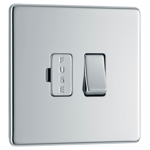 BG FPC50 Flatplate Screwless Switched Spur 13A - Polished Chrome - westbasedirect.com