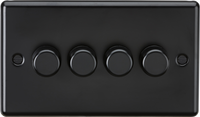 Knightsbridge CL2194MBB Rounded Edge 4G 2 Way 10-200W (5-150W LED) Intelligent Dimmer - Matt Black
