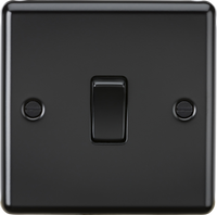 Knightsbridge CL2MBB Rounded Edge 10AX 1G 2-Way Plate Switch - Matt Black