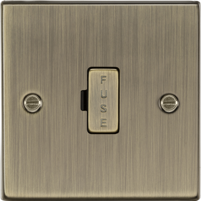 Knightsbridge CS6AB Square Edge 13A Fused Spur Unit - Antique Brass - westbasedirect.com