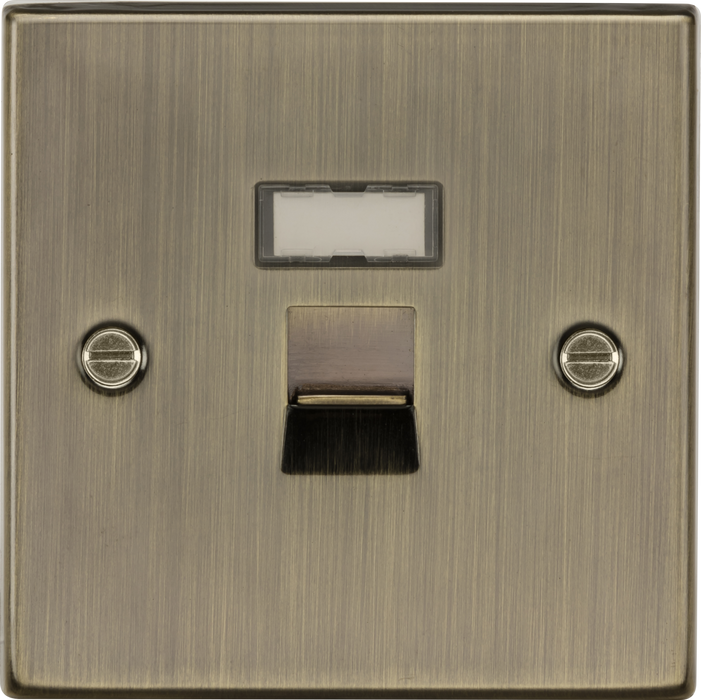 Knightsbridge CS45AB Square Edge RJ45 Network Outlet - Antique Brass - westbasedirect.com