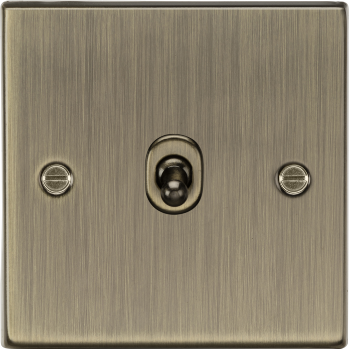Knightsbridge CSTOG12AB Square Edge 10AX 1G Intermediate Toggle Switch - Antique Brass - westbasedirect.com