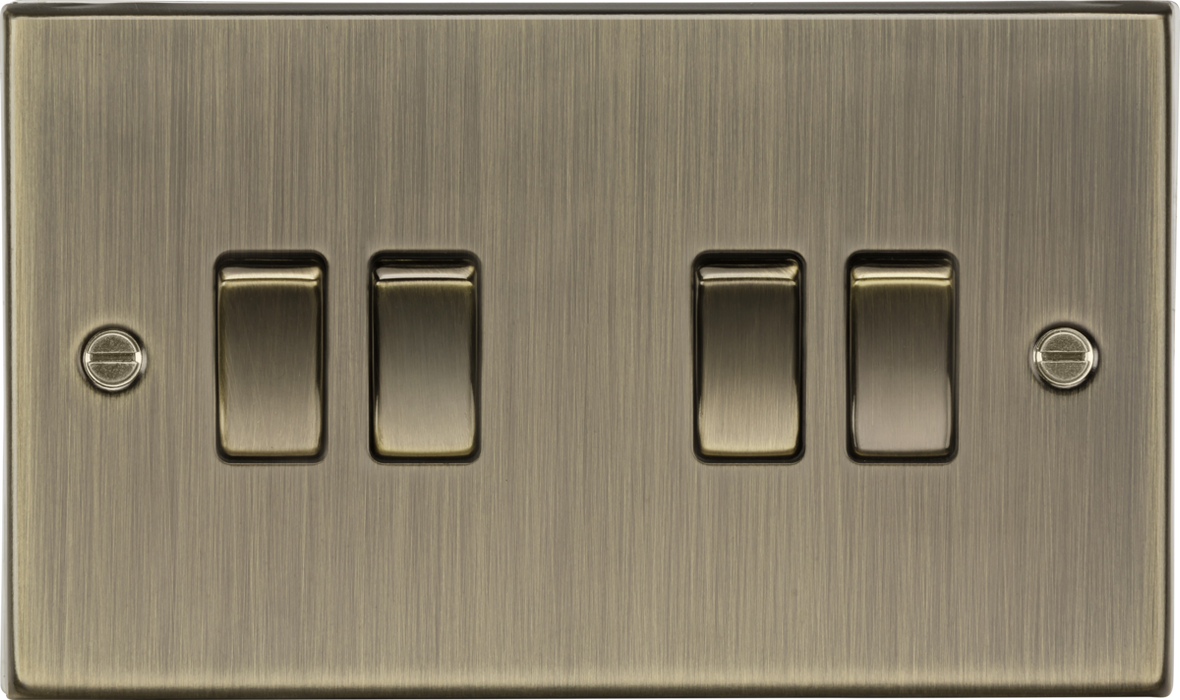 Knightsbridge CS41AB Square Edge 10AX 4G 2-Way Plate Switch - Antique Brass - westbasedirect.com