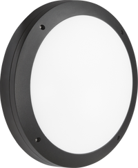 Knightsbridge SHE1BEM 230V IP65 18W LED Round Bulkhead CCT with Emergency - Black