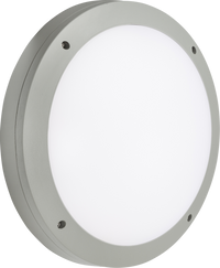 Knightsbridge SHE1GEM 230V IP65 18W LED Round Bulkhead CCT with Emergency - Grey