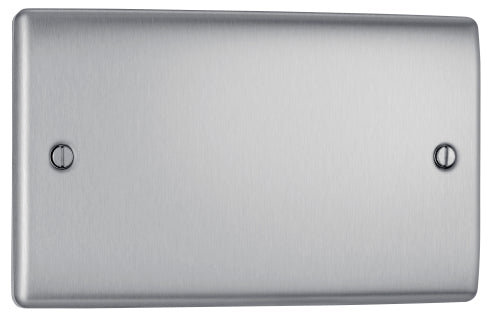 BG NBS95 Nexus Metal Double Blanking Plate - Brushed Steel - westbasedirect.com