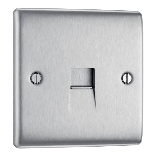 BG NBSBTM1 Nexus Metal Master Telephone Socket - Brushed Steel - westbasedirect.com
