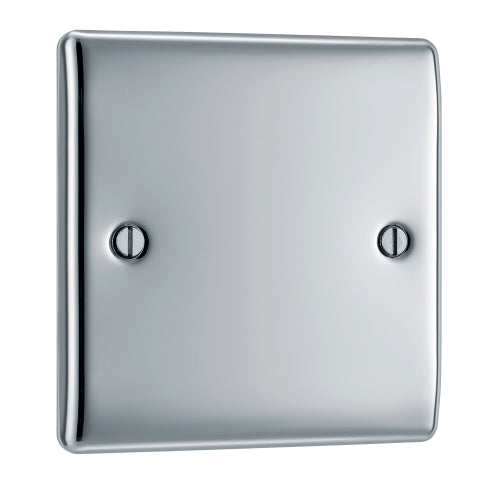 BG NPC94 Nexus Metal Single Blanking Plate - Polished Chrome - westbasedirect.com