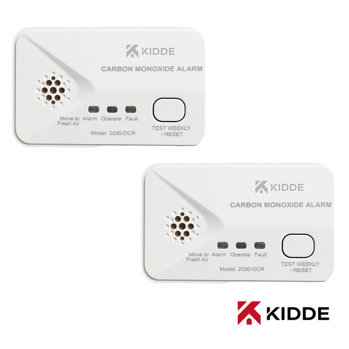 Kidde 2030-DCR Battery Powered Carbon Monoxide Alarm Compact, Alkaline Batteries, 10Yr Sensor Life (Twin Pack) - westbasedirect.com