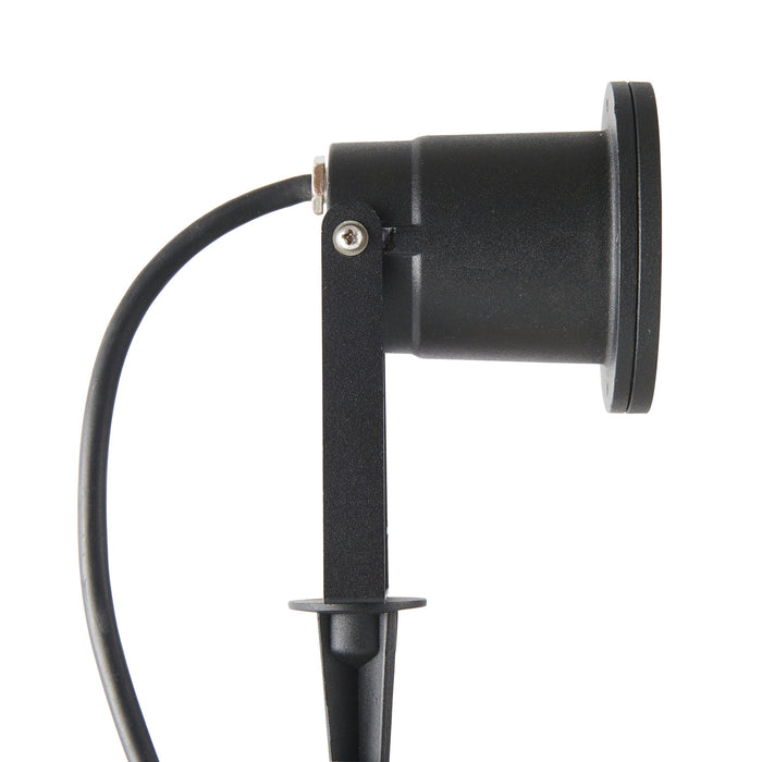 Saxby POLGU10 Opaz MV spike IP65 7W Textured matt black paint & clear glass 7W LED GU10 (Required) - westbasedirect.com