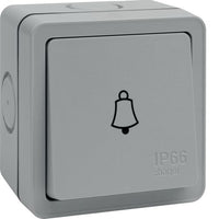 Hager WXPPS12B Sollysta Weatherproof IP66 10AX 1G Bell Push Switch