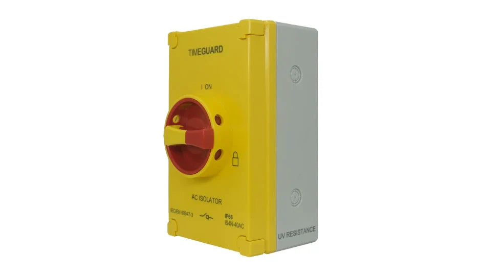 Timeguard IS4N-40AC Weathersafe IP66 AC Rotary Isolator Switch 4 Pole 40A - westbasedirect.com