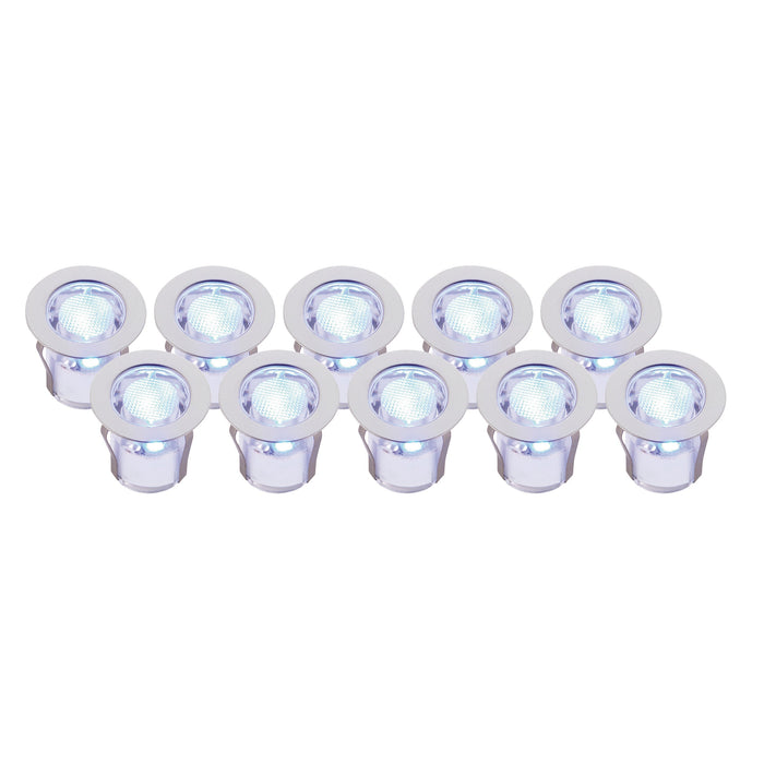 Saxby 13890 Ikon round 30mm kit IP67 0.45W Polished stainless steel & clear pc 10 x 0.45W LED module (SMD 2835) - westbasedirect.com