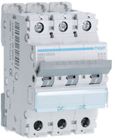 Hager NBN363A 63A Triple Pole B Curve 10kA MCB
