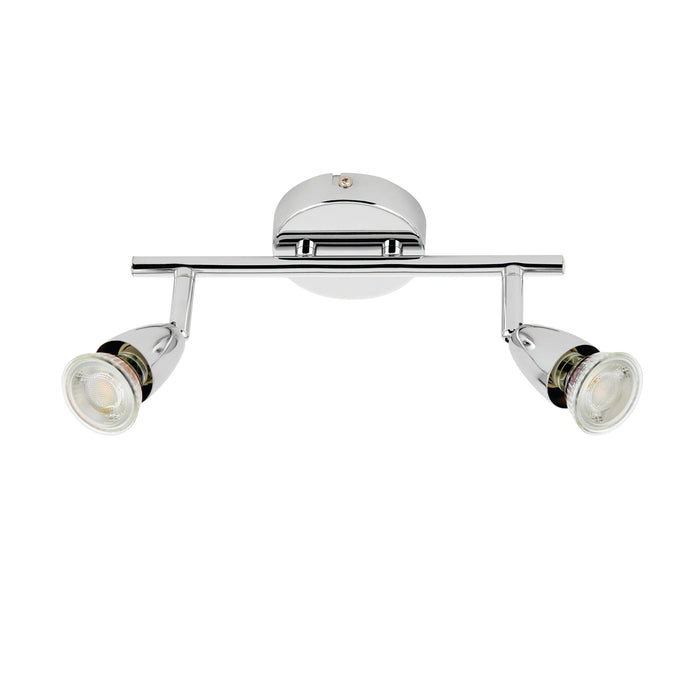 Saxby 43278 Amalfi 2lt bar spotlight chrome 35W Chrome effect plate 2 x 35W GU10 reflector (Required) - westbasedirect.com