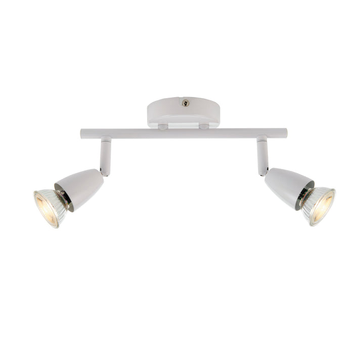 Saxby 43282 Amalfi 2lt bar spotlight white 35W Gloss white paint 2 x 35W GU10 reflector (Required) - westbasedirect.com