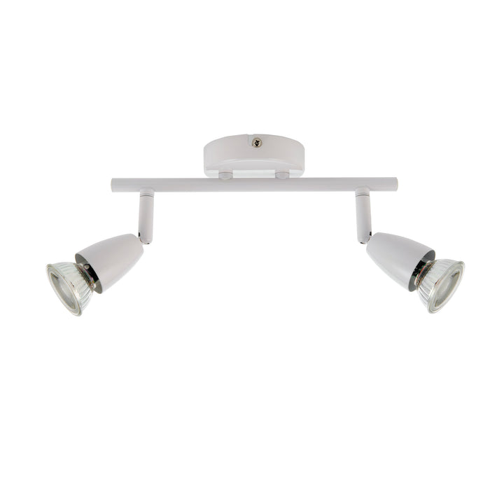 Saxby 43282 Amalfi 2lt bar spotlight white 35W Gloss white paint 2 x 35W GU10 reflector (Required) - westbasedirect.com