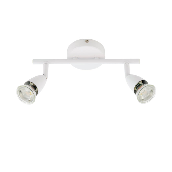 Saxby 43282 Amalfi 2lt bar spotlight white 35W Gloss white paint 2 x 35W GU10 reflector (Required) - westbasedirect.com