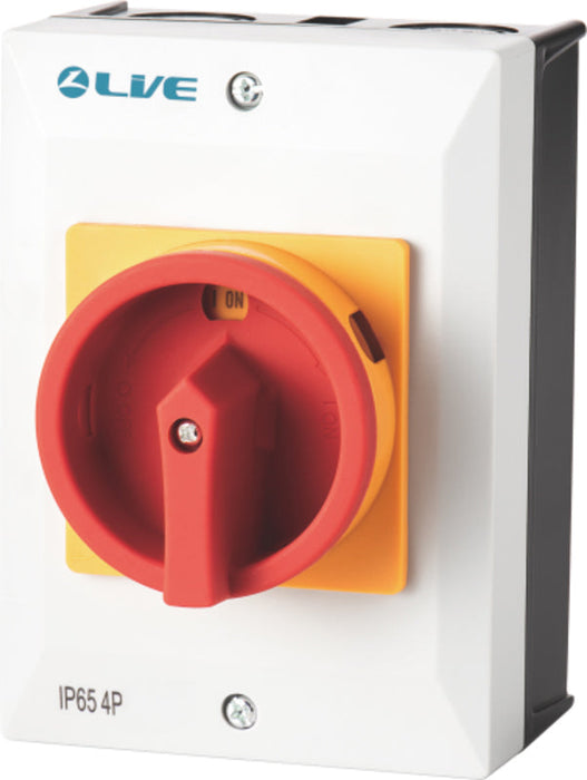 LIVE Electrical RI432 4 Pole 32A AC IP65 Weatherproof Rotary lsolator Switch - westbasedirect.com