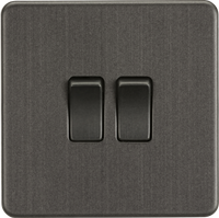 Knightsbridge SF3000SBx10 Screwless 10AX 2G 2-Way Switch - Smoked Bronze (10 Pack)